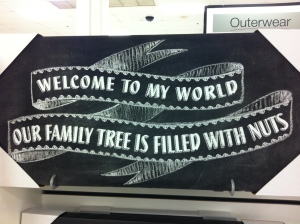 Family tree sign at store